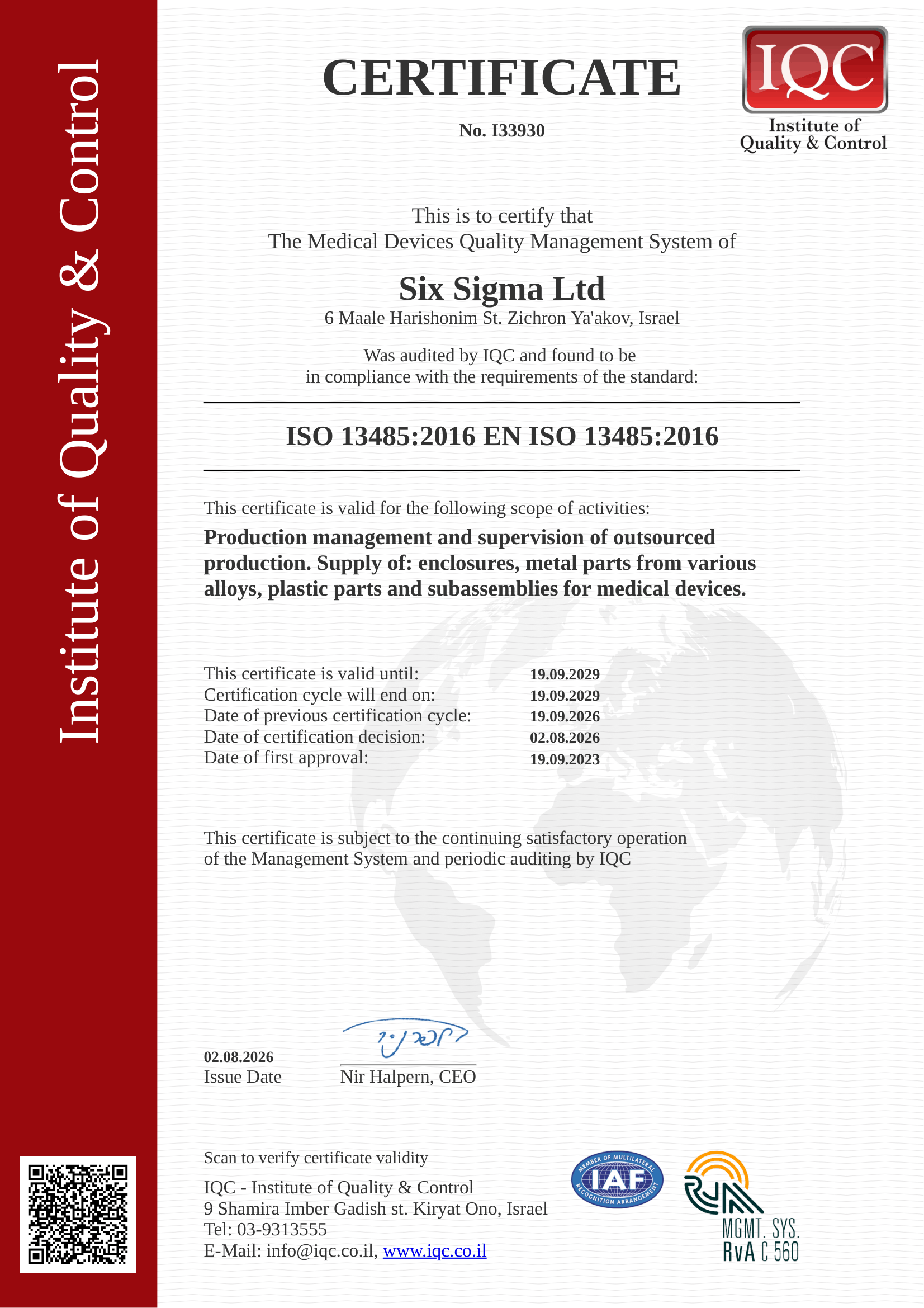 SIX SIGMA ISO 13485 2016_English-1